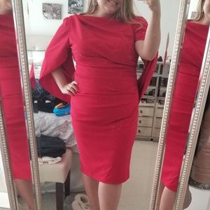 betsy & adam plus size ruched cape dress